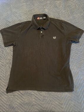 Chaps Black Polo with Embroidered Crest